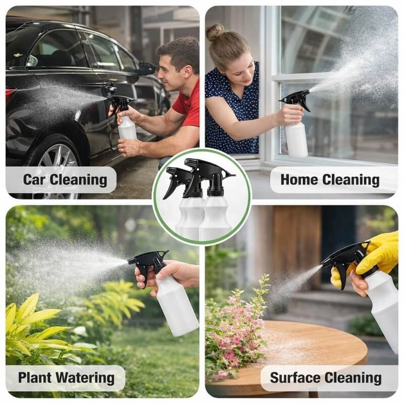 Plastic Trigger Spray Bottle 16 OZ Heavy Duty Chemical Resistant Sprayer