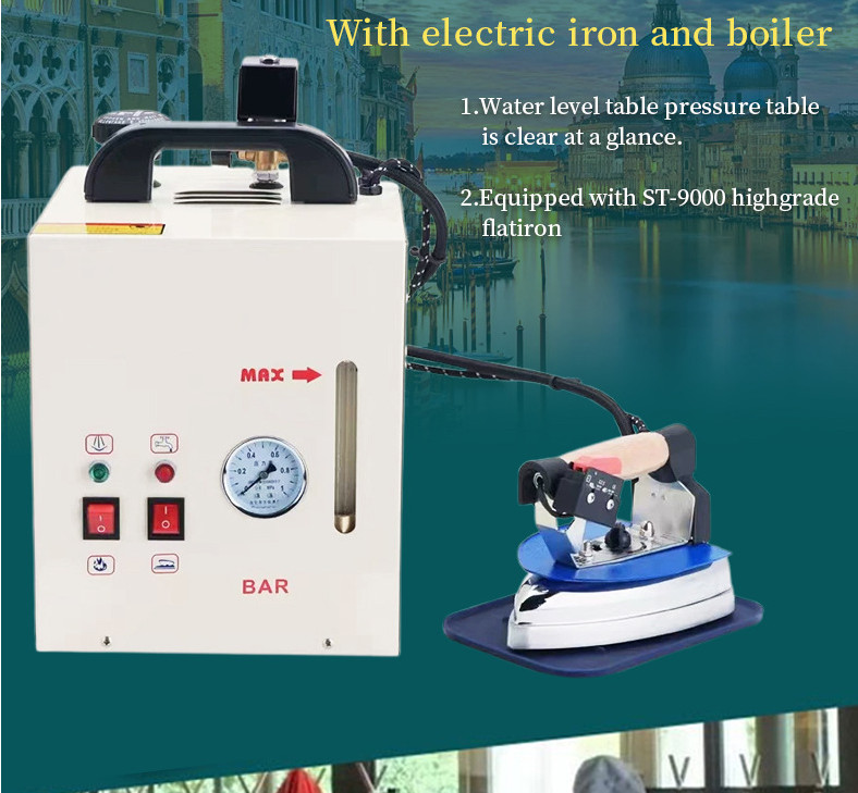 1600W Industrial Steam Iron Curtain Electric Iron Boiler Pressurized w/ 4L Tank