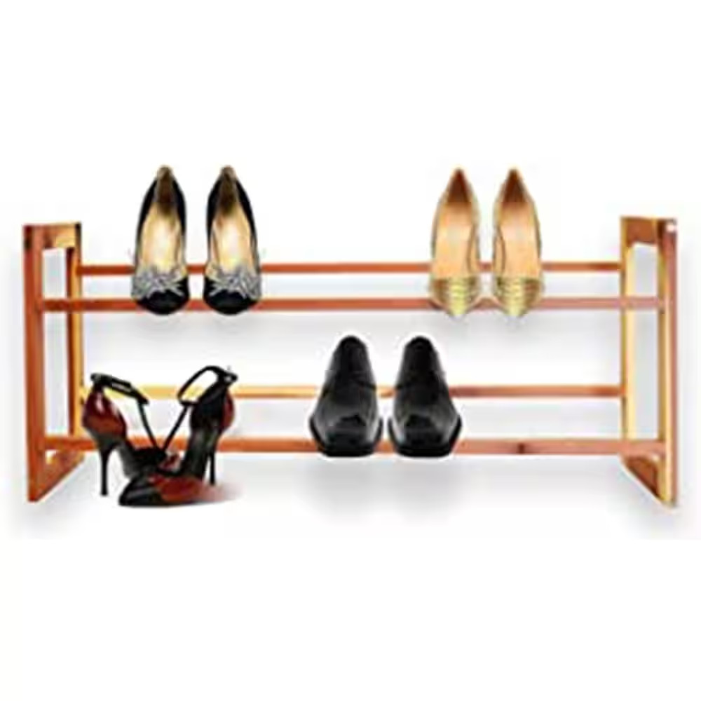12 H 6-Pair 2-Tier Assorted Colors Cedar Shoe Rack