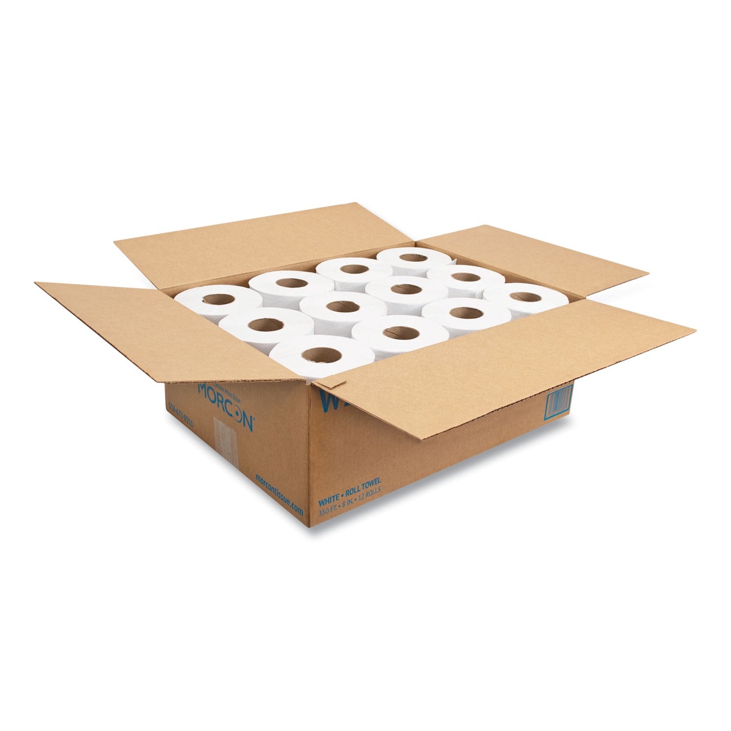 Morcon Tissue Morsoft Universal Roll Towels, 8″ x 350 ft, White, 12 Rolls/Carton