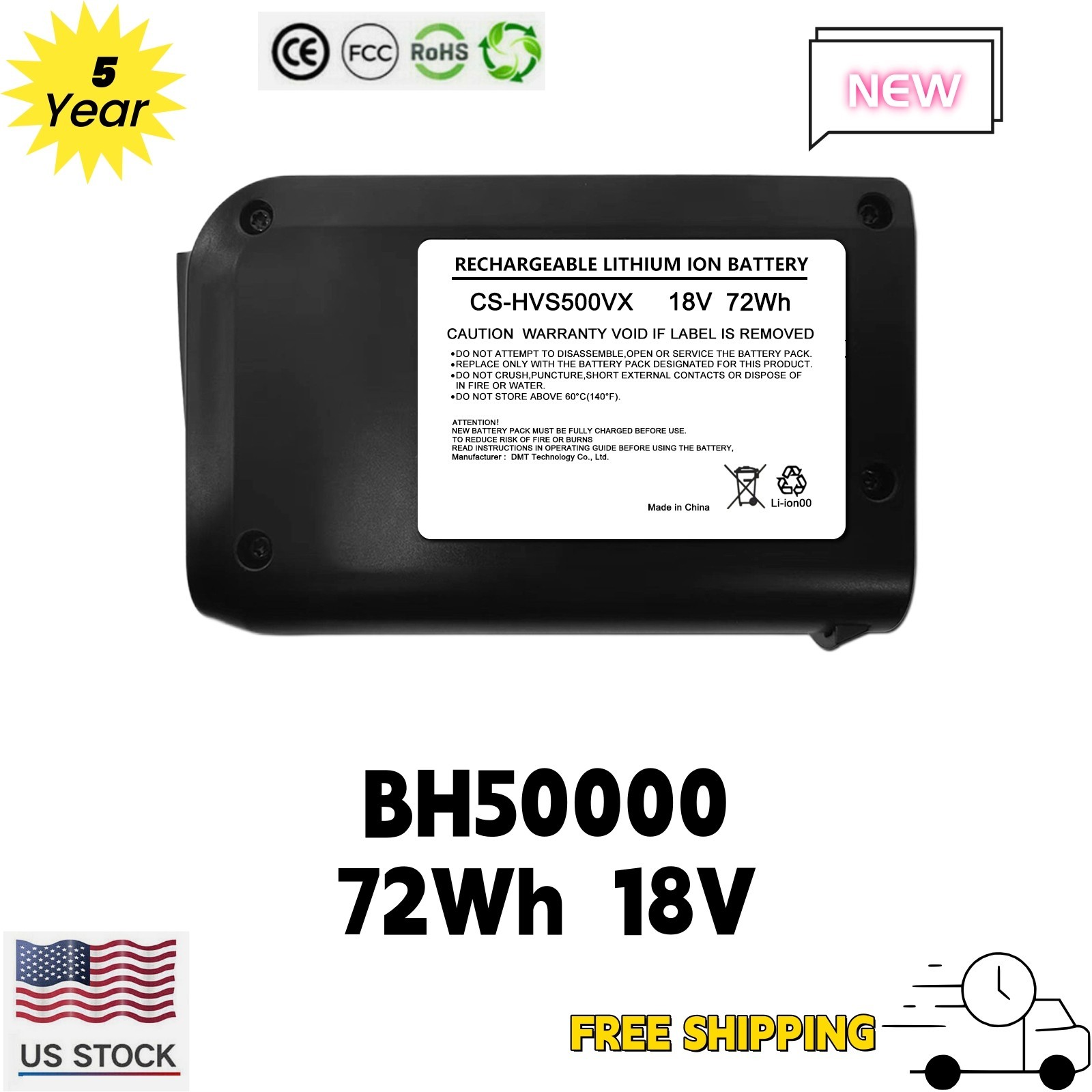 Li-ion Battery BH50000 For Hoover LiNX Cordless Stick Vacuum Cleaner BH50010