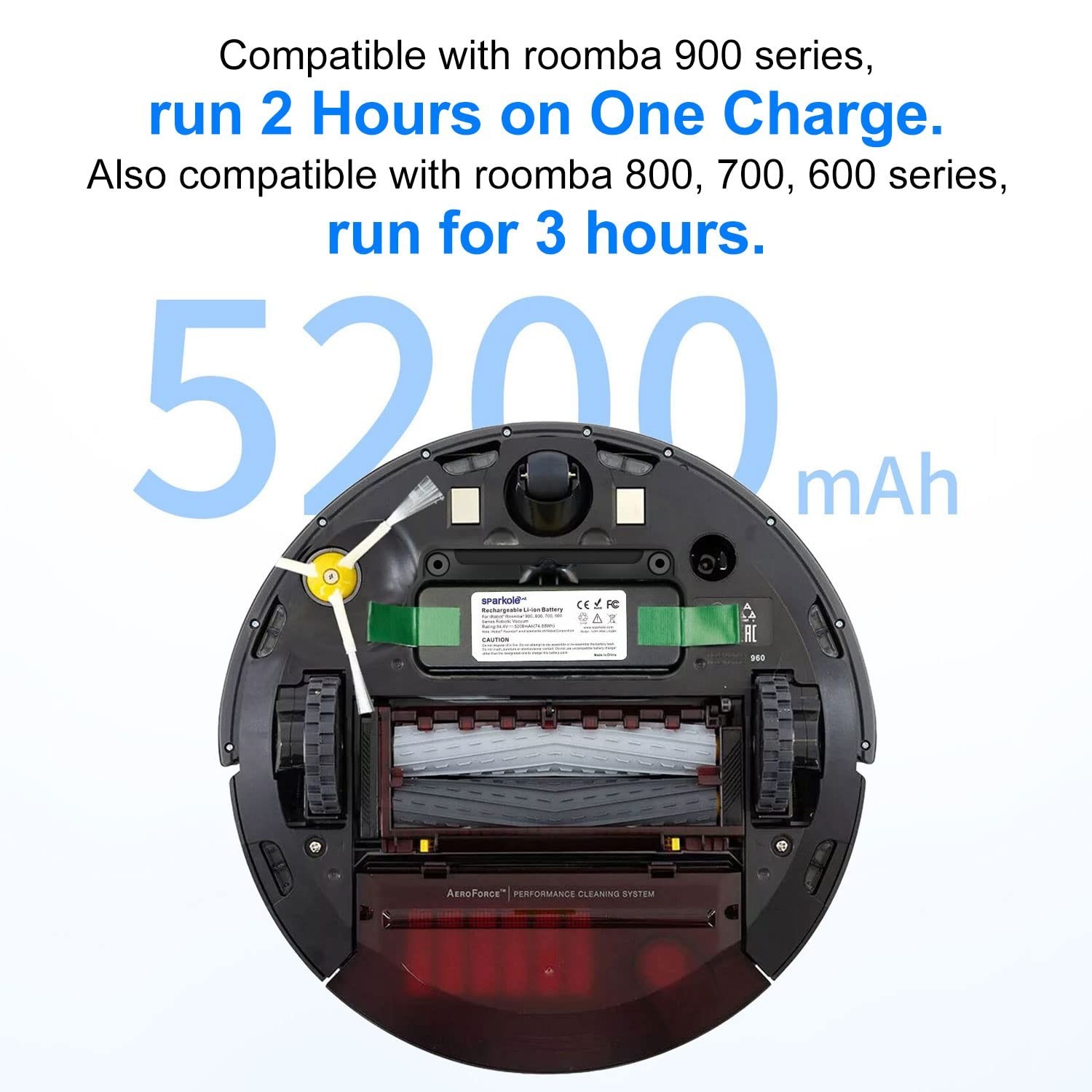 14.4V 5200mAh Li-ion Replacement Battery for iRobot Roomba 900 800 700 600 Serie