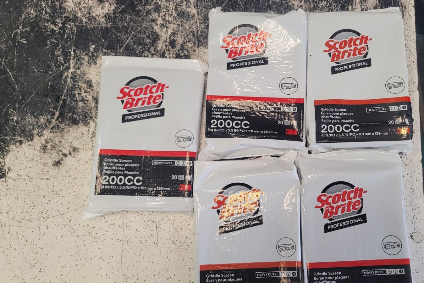 Scotch-Brite 200CC Griddle Screen 4″ x 5.5″ Heavy-Duty Grill 5 Packs-100 Total