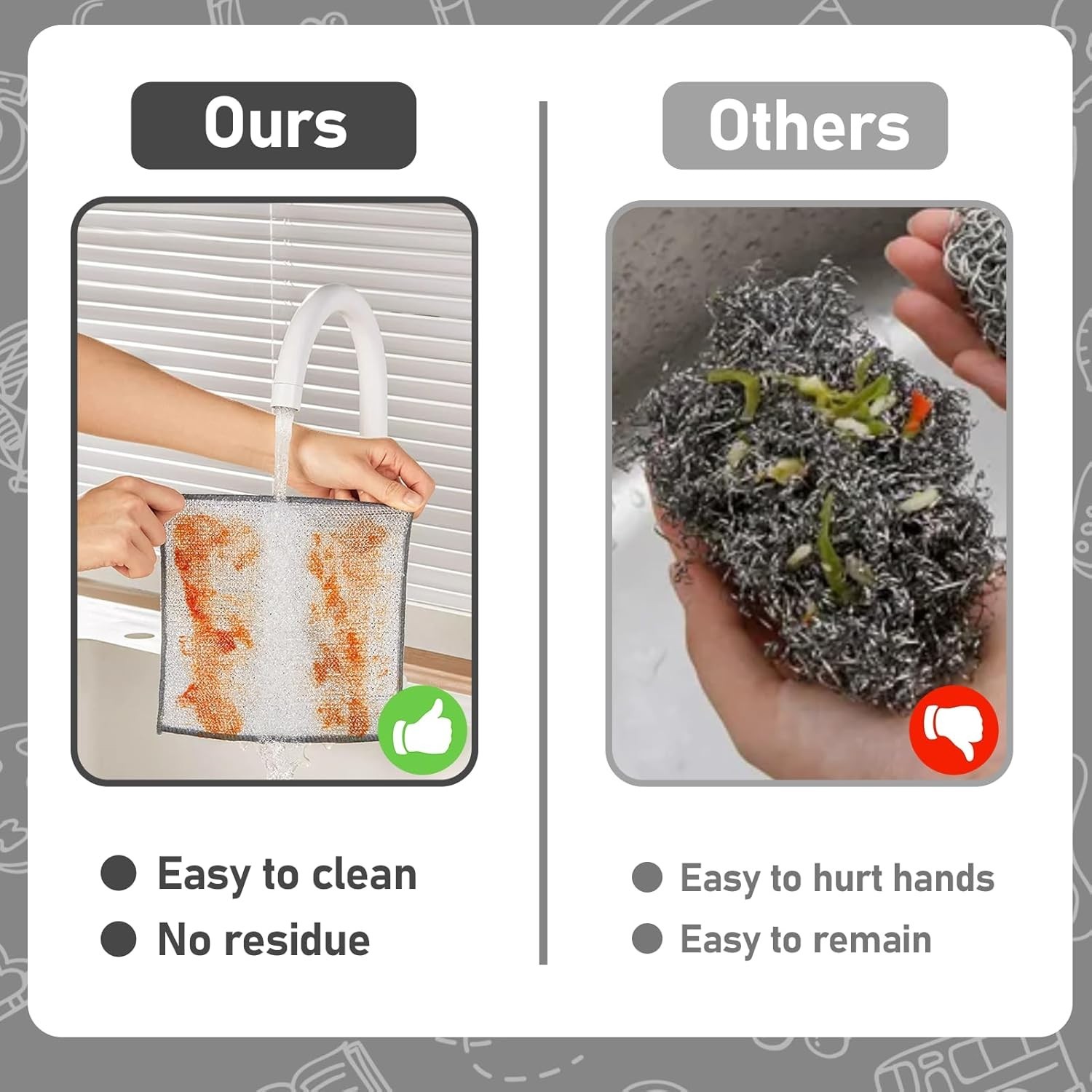 10 Pieces Dishwashing Cloth Multipurpose Premium Metal Wire Dishwashing Cleaning
