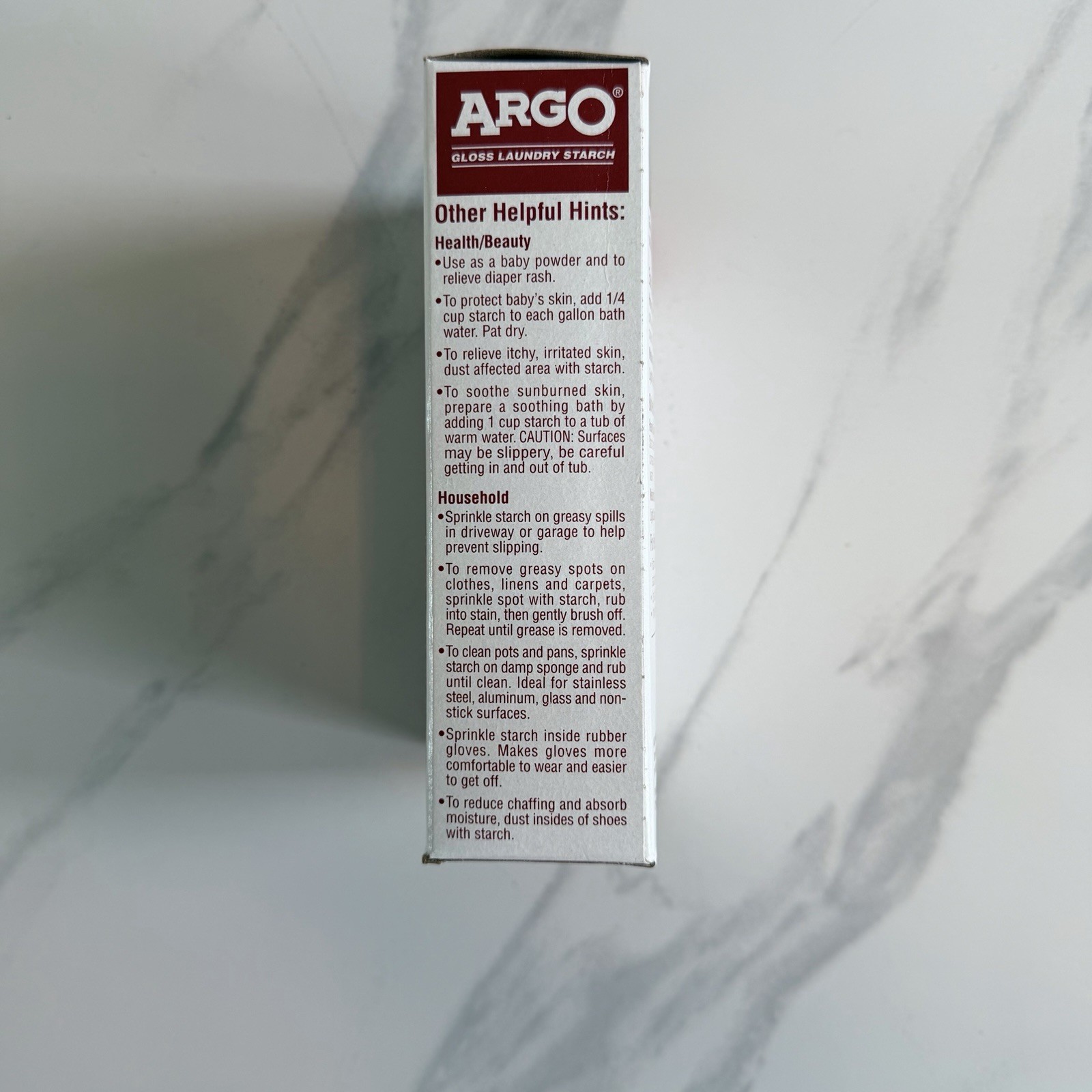Exp06/2020- ARGO Gloss Laundry Starch Red, Removes Greasy Spots 16oz New Sealed