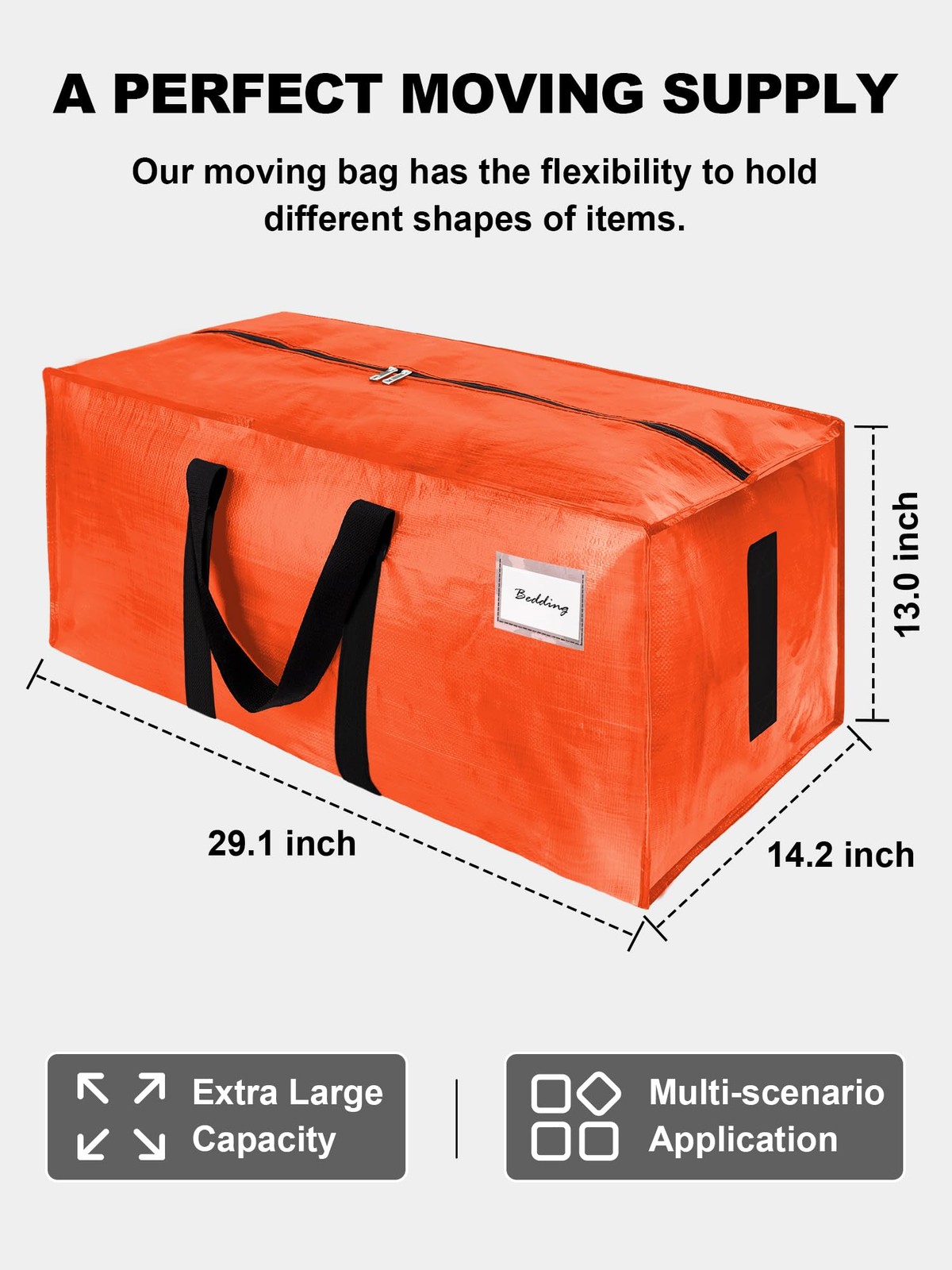 Supports 200lbs Heavy Duty Moving Bags – Strong Zipper & Wrap-Around Handles …