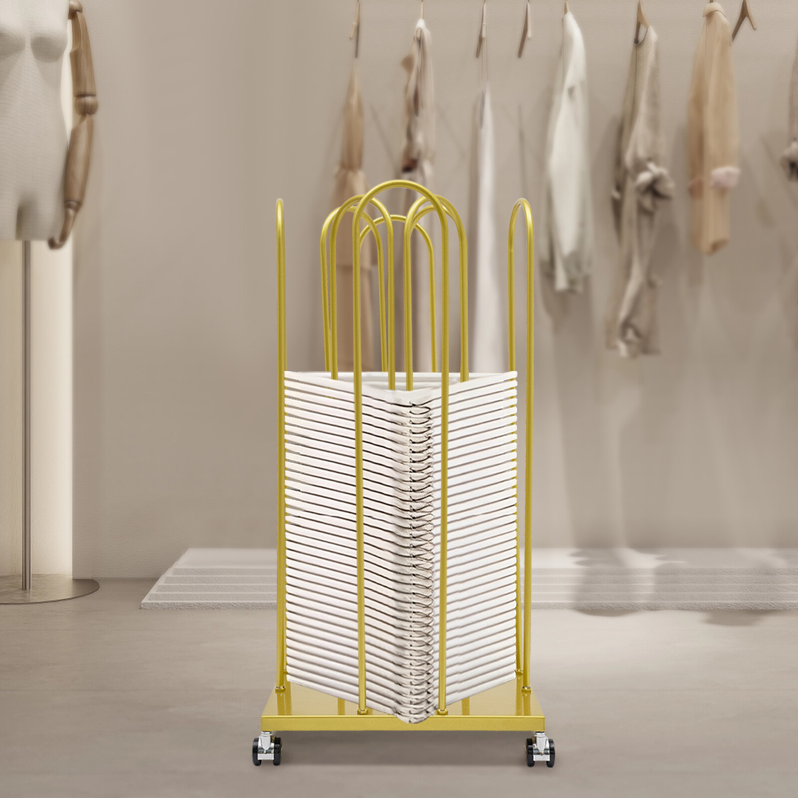 80cm(H) Hanger Organizer Stacker, Movable Hanger Rack, Gold Hanger Storage Rack