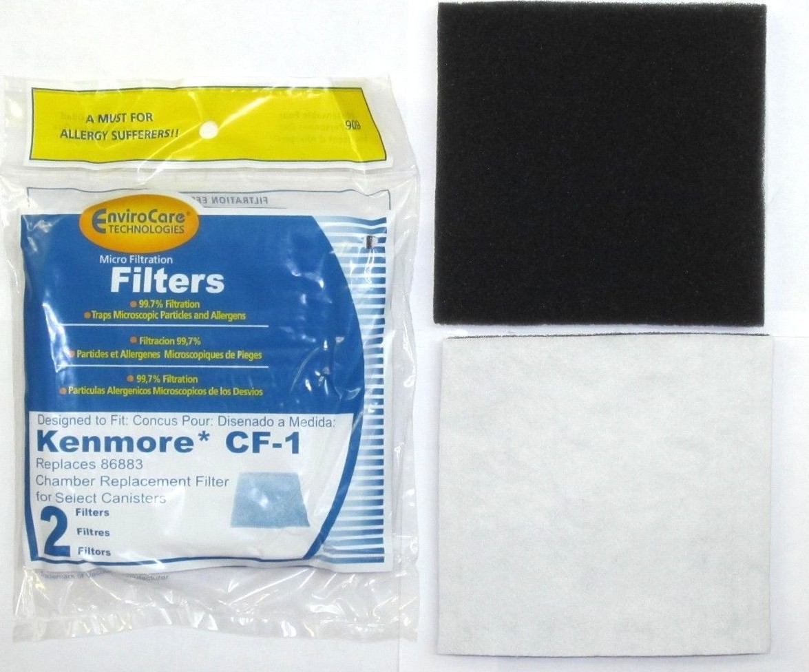 Kenmore CF-1 or 86883, 86880, 20-86883, 20868 Canister Secondary Filter 2 Pack