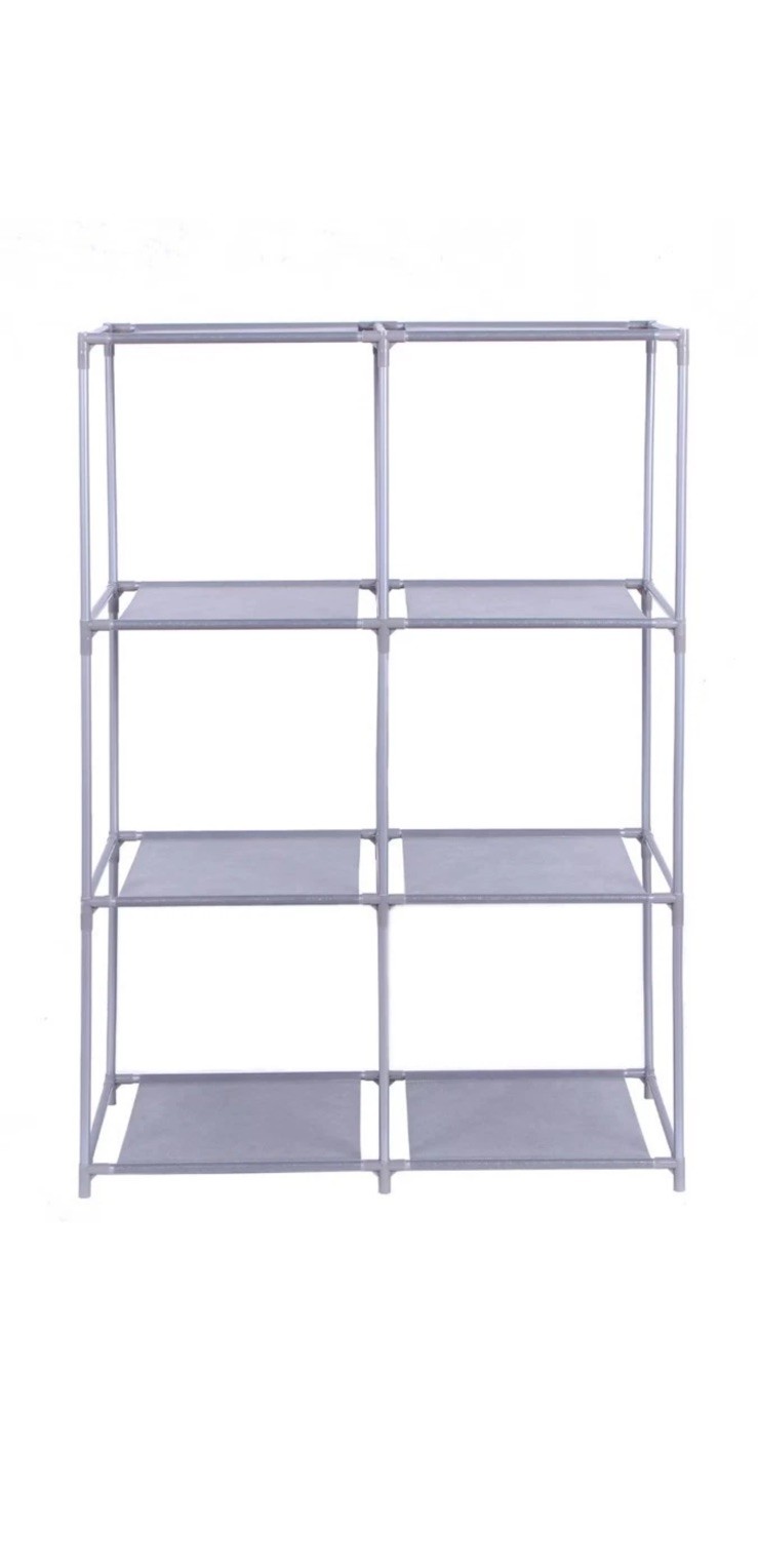 6-Cube Storage Rack Modular Organizer Unit Shelving – Gray – NEW – Easy Assembly