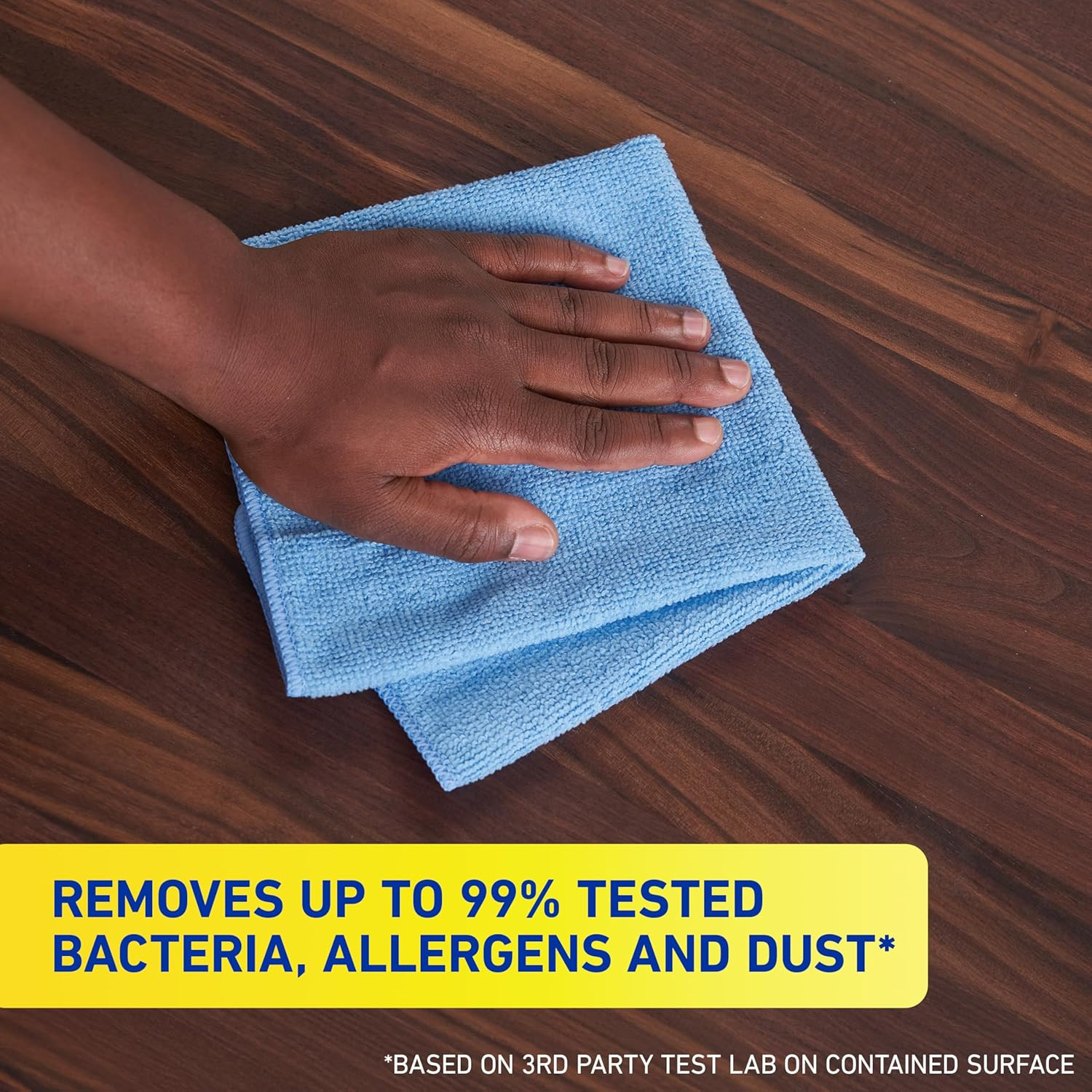 Microfiber Cleaning Cloth 14 x 14 Inches Blue Pack of 24 Washable and Reusable I