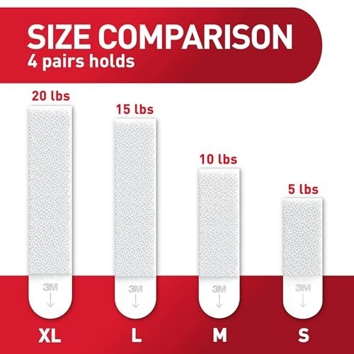 Command 20 lb XL 8 Pairs Heavyweight Picture Hanging Strips (16 Strips) Damage