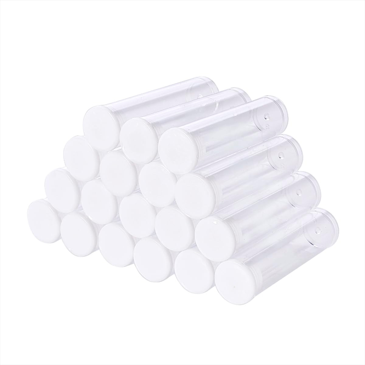 Elecrelive 100PCS Clear Plastic Tube Transparent Storage Tubes Bead Containers