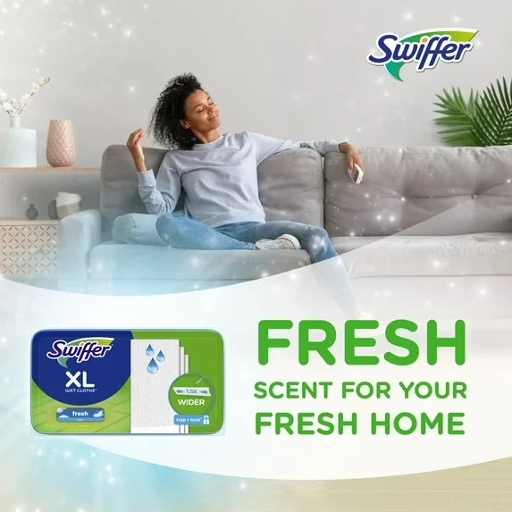 Swiffer Sweeper XL Wet Pad Refills, Open Window Fresh 12 Ct