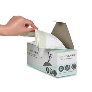 NINESTARS NSTB-13-30 Extra Strong White Trash Bag w/Drawstring Closure, 13 Gal.
