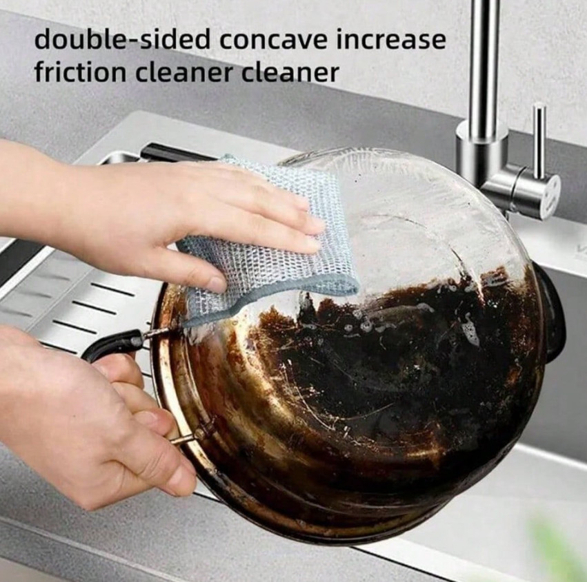 20pcs Magic Double-Sided Steel Wire Cleaning Cloths for Dishes & Pots-NEW