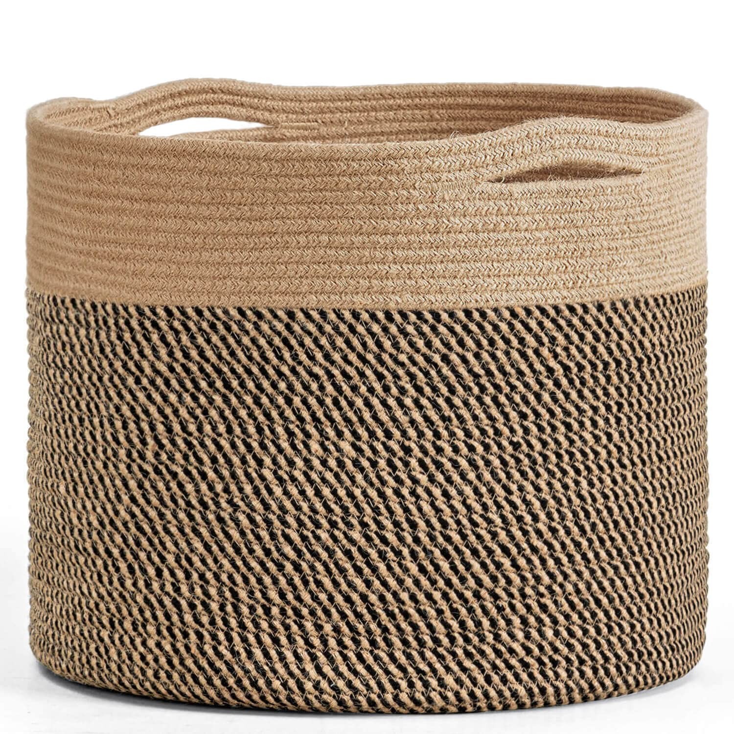 Large Cotton Rope Basket 15.8″x15.8″x13.8″ Wicker Basket for Blankets, Toy St…