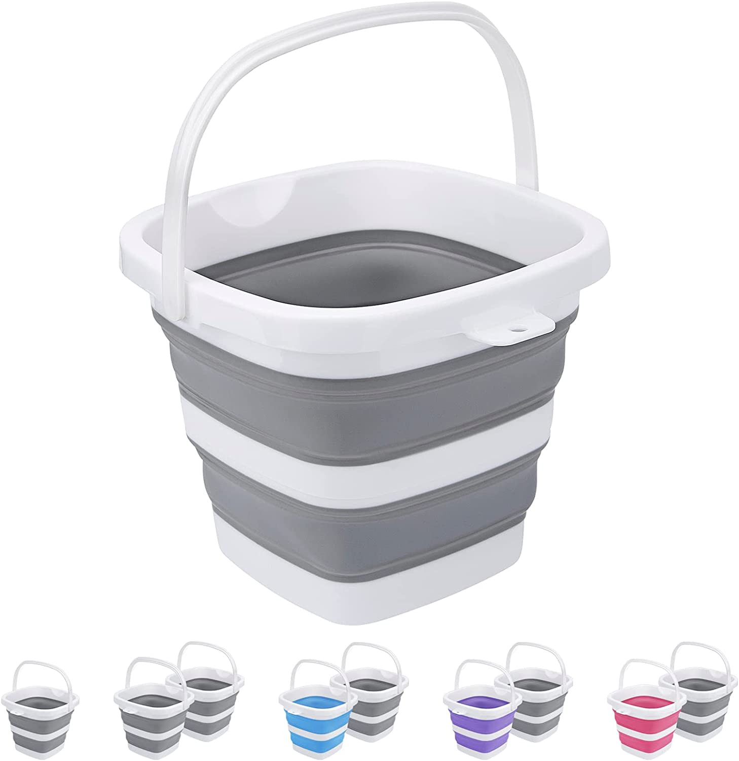 Collapsible Bucket, 5L 1.3Gallon Small Cleaning Mop Buckets for Household Outdoo