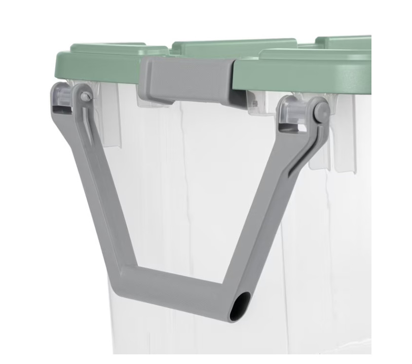 Sterilite 160 Qt Wheeled Storage Bin Clear w/ Lid Heavy Duty 2 Pack Green